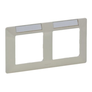Valena Life 2-fach Rahmen mit Beschriftungsfeld Farbe: Mandelweiß/Chrom Legrand 754052
