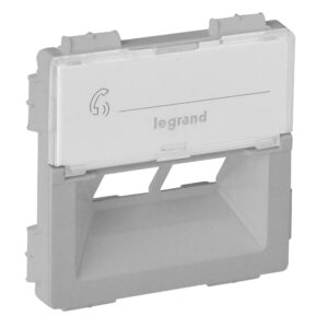 Valena Life Abdeckung für Rutenbeck 2xRJ45, Kategorie 5E, UTP. Farbe Aluminium Legrand 755382