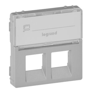 Valena Life Abdeckung RJ11/RJ45 mit Beschriftungsfeld 2-fach Farbe: Aluminium Legrand 755482