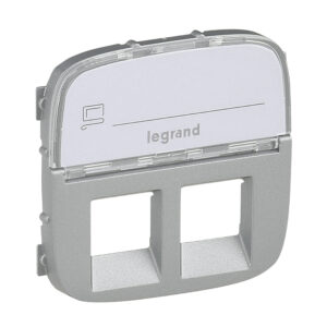 Valena Allure Abdeckung RJ11/RJ45 mit Beschriftungsfeld 2-fach Farbe: Aluminium Legrand 755487