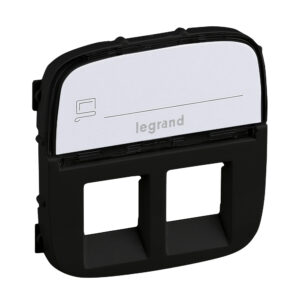 Valena Allure Abdeckung RJ11/RJ45 mit Beschriftungsfeld 2-fach Farbe: Schwarz Legrand 755488
