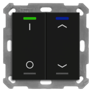 KNX Taster Light 55 2-fach, RGBW, Schwarz matt, Schalten_Jalousie MDT BE-TAL550206.D1