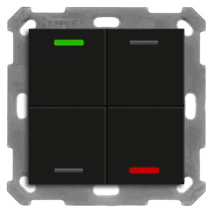 KNX Taster Light 55 4-fach, RGBW, Schwarz matt, Neutral MDT BE-TAL550406.01
