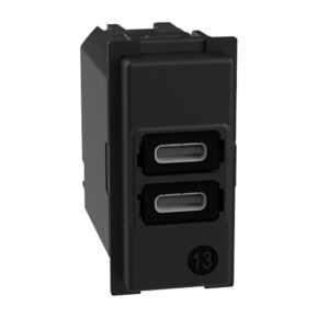 LivingNow USB-Ladesteckdose 1-modulig mit 2x USB-C Bticino K4191CC