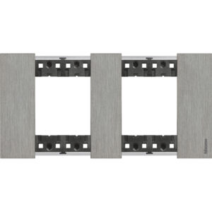 LivingNow Abdeckrahmen 2x2-modulig in der Farbausführung Steel Bticino KA4802M2ZG