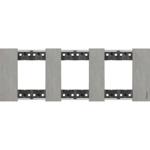 LivingNow Abdeckrahmen 3x2-modulig in der Farbausführung Steel Bticino KA4802M3ZG