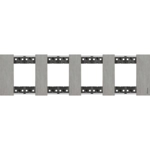 LivingNow Abdeckrahmen 4x2-modulig in der Farbausführung Steel Bticino KA4802M4ZG