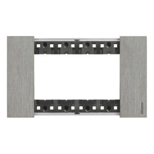 LivingNow Abdeckrahmen 4-modulig in der Farbausführung Steel Bticino KA4804ZG