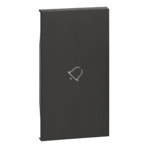 LivingNow 2-modulige Tastenabdeckung mit Symbol "Glocke" in der Farbe Black Bticino KG01M2D