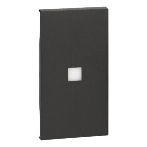 LivingNow 2-mod. Tastenabdeckung mit großem Beleuchtungsfenster; Farbe Black Bticino KG01M2X