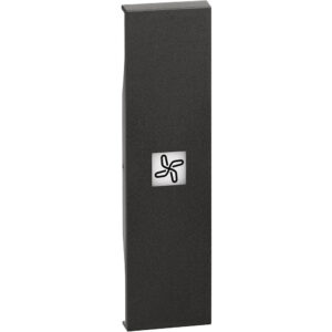 LivingNow 1-modulige Tastenabdeckung mit Symbol "Ventilator" in der Farbe Black Bticino KG01RN