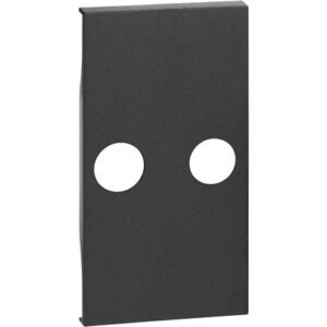 LivingNow 2-modulige Abdeckung für TV-R-Dosen in der Farbausführung Black Bticino KG25M2