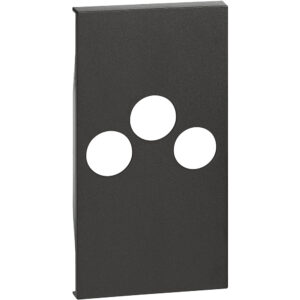 LivingNow 2-modulige Abdeckung für TV-R-SAT-Dosen in der Farbausführung Black Bticino KG26M2