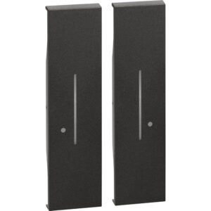 LivingNow Tastenabdeckung für 2-fach-Wandsender with Netatmo in der Farbe Black Bticino KG36M2
