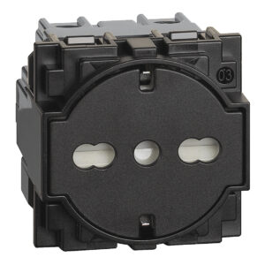 LivingNow Kombinationssteckdose Schuko/Italien in flacher Optik; Farbe Black Bticino KG4140A16F