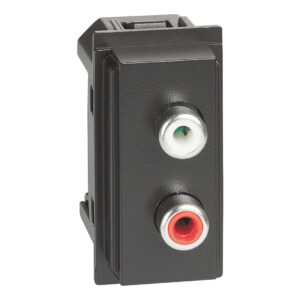 LivingNow 1-modulige Audio-Anschlussbuchse RCA rot/weiß in der Farbe Black Bticino KG4269R