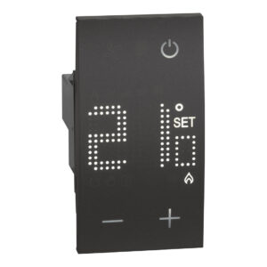 LivingNow 2-moduliger Thermostat mit Display in der Farbausführung Black Bticino KG4441