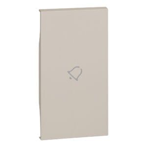 LivingNow 2-modulige Tastenabdeckung mit Symbol "Glocke" in der Farbe Sand Bticino KM01M2D