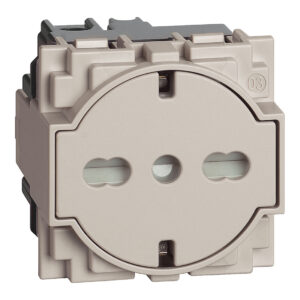 LivingNow Kombinationssteckdose Schuko/Italien in flacher Optik; Farbe Sand Bticino KM4140A16F