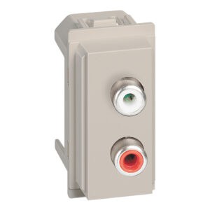 LivingNow 1-modulige Audio-Anschlussbuchse RCA rot/weiß in der Farbe Sand Bticino KM4269R