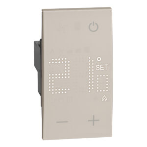 LivingNow 2-moduliger Thermostat mit Display in der Farbausführung Sand Bticino KM4441