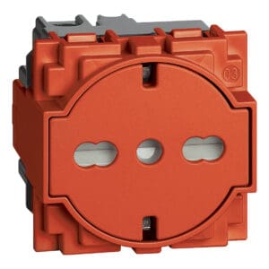 LivingNow Kombinationssteckdose Schuko/Italien in flacher Optik; Farbe Rot Bticino KR4140A16F