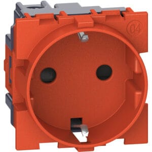 LivingNow Schutzkontaktsteckdose mit Schraubklemmen in der Farbe Rot Bticino KR4141