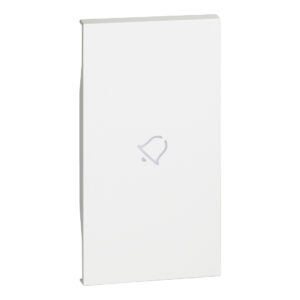 LivingNow 2-modulige Tastenabdeckung mit Symbol "Glocke" in der Farbe White Bticino KW01M2D