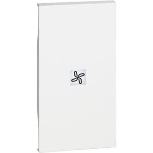LivingNow 2-modulige Tastenabdeckung mit Symbol "Ventilator" in der Farbe White Bticino KW01M2RN