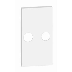 LivingNow 2-modulige Abdeckung für TV-R-Dosen in der Farbausführung White Bticino KW25M2
