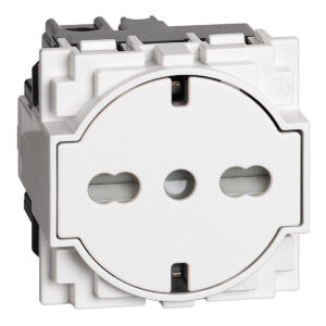 LivingNow Kombinationssteckdose Schuko/Italien in flacher Optik; Farbe White Bticino KW4140A16F