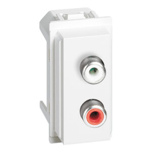 LivingNow 1-modulige Audio-Anschlussbuchse RCA rot/weiß in der Farbe White Bticino KW4269R