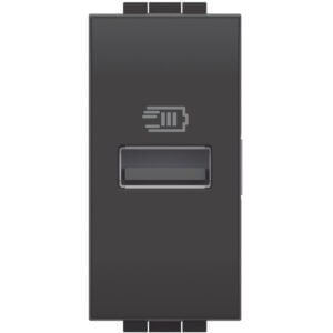 LivingLight USB-Ladesteckdose 1-modulig mit 1x USB-A in der Farbe anthrazit Bticino L4191A