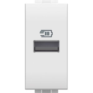 LivingLight USB-Ladesteckdose 1-modulig mit 1x USB-A in der Farbe Weiß Bticino N4191A