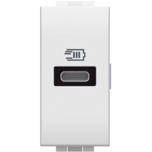 LivingLight USB-Ladesteckdose 1-modulig mit 1x USB-C in der Farbe Weiß Bticino N4192C