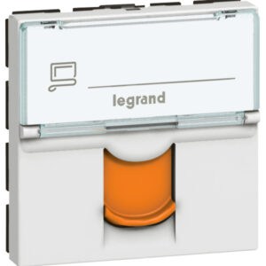 Mosaic 1-fach RJ45, Kat 6A, STP, 2-modulig Farbe: Ultraweiß/ Orange Legrand 076525