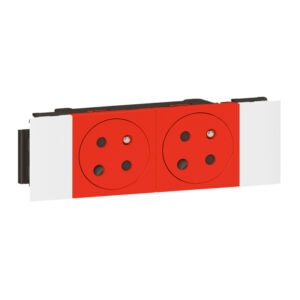Mosaic 2-fach Schutzkontakt-Steckdose,codiert, Snap-On, EBS Farbe: Rot Legrand 077122L