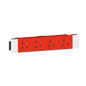 Mosaic 4-fach Steckdose F/B Standard, Snap-On, codiert, EBS Farbe: Rot Legrand 077124L