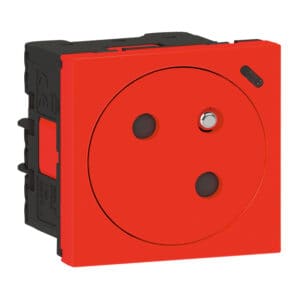 Mosaic Link Steckdose 45° F/B Std., Funktionsanzeige, EBS Farbe: Rot Legrand 077128L