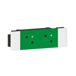 Mosaic 2-fach Schutzkontakt-Steckdose, Snap-On, EBS Farbe: Grün Legrand 077192L