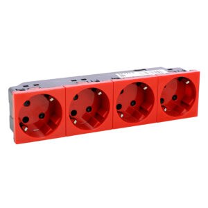 Mosaic 4f Steckdose 45° verwechslungss, vorverdrah, 16 A/250 V~, SL, Farbe: Rot Legrand 077283