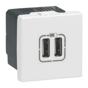 Mosaic USB-Lademodul 2-fach Farbe: Ultraweiß Legrand 077594