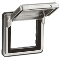 Mosaic Adapter mit Klappdeckel Soliroc IP55 IK10 grau Legrand 077880