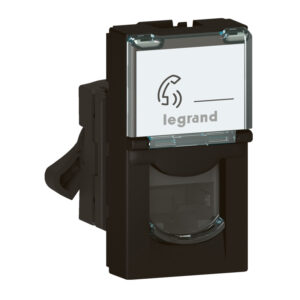 Mosaic Einsatz 1x RJ45, Kat. 6A, STP, 2-modulig, Farbe: Schwarz Legrand 079162L