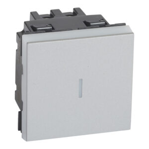 MSC Kreuzschalter 10A, Schraubklemmen, 2-modulig, beleuchtbar Farbe: Aluminium Legrand 079221L