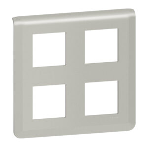 Mosaic Rahmen 2x2x2-modulig, horizontal Farbe: Aluminium Legrand 079338L