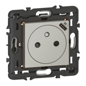 Mosaic Steckdose F/B Standard erhöhter Berührungsschutz, USB-C Farbe: Schwarz Legrand 079361L