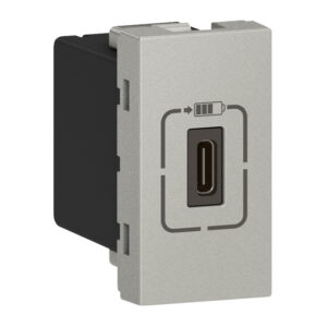 Mosaic USB Typ-C Ladesteckdose 1-modulig, Ladestrom 1,5 A Farbe: Aluminium Legrand 079389