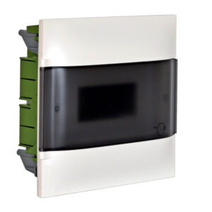 Practibox S UP-Hohlwandverteiler, mit Rauchglas-Kunstofftür, weiss, 1x 12 Module Legrand 135171