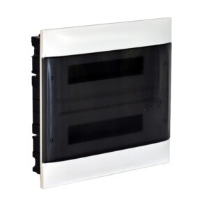 Practibox S UP-Hohlwandverteiler, mit Rauchglas-Kunstofftür, weiss, 2x 12 Module Legrand 135172